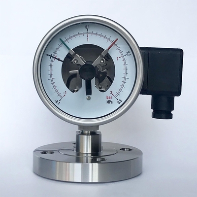 Paslanmaz Çelik 63mm Kadranlı Basınç Göstergesi 3 Bar 0.3 MPa Elektrik Kontak Manometresi